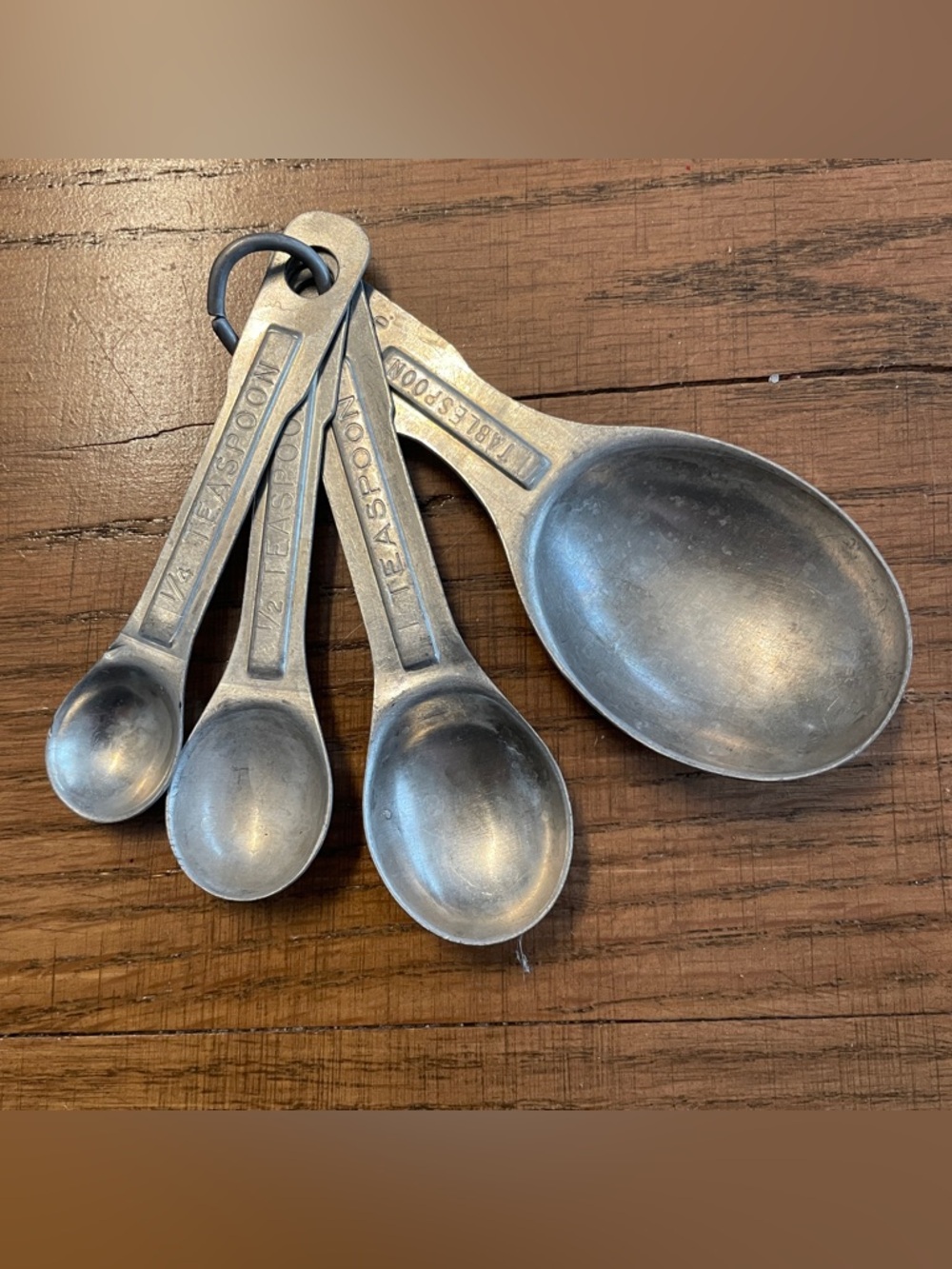 Antique Vintage Measuring Spoons US Standard 1950s Aluminum Teaspoon Tablespoon